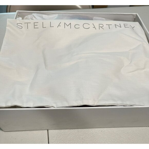 NEW Stella McCartney Logo Elyse White Platform Sneakers Size 8 Red Blue Soles - Picture 10 of 11